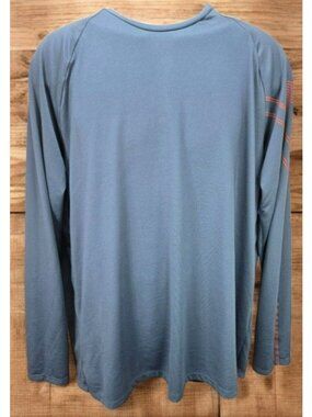 Under Armour Mens Large HeatGear Loose Fit Long Sleeve Shirt Gray & Orange